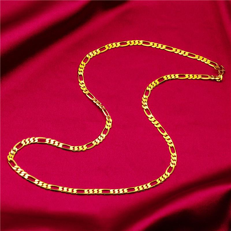 Gold Filled Wide Edge 60cm Long Necklace Boss Braided Caterpillar Necklace Wholesale Jewelry