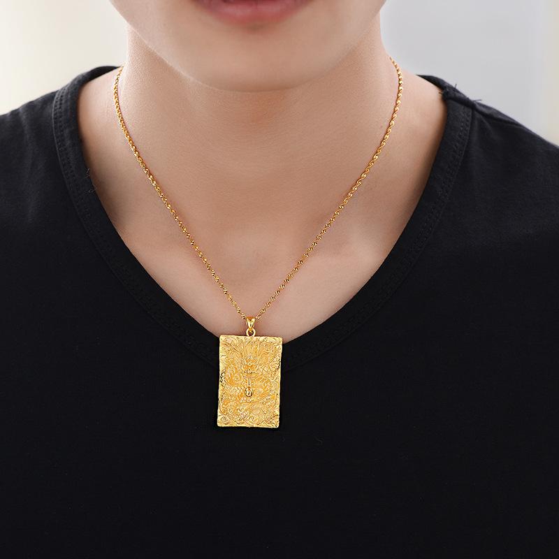 24K Gold Filled Thick Gold Filled Dragon Brand Pendant (L108) Men's Jewelry Domineering Vietnamese Gold Plated Auspicious Domineering Dragon Head Large Pendant Internet Celebrity Style Copper Crafted with Attention to Detail