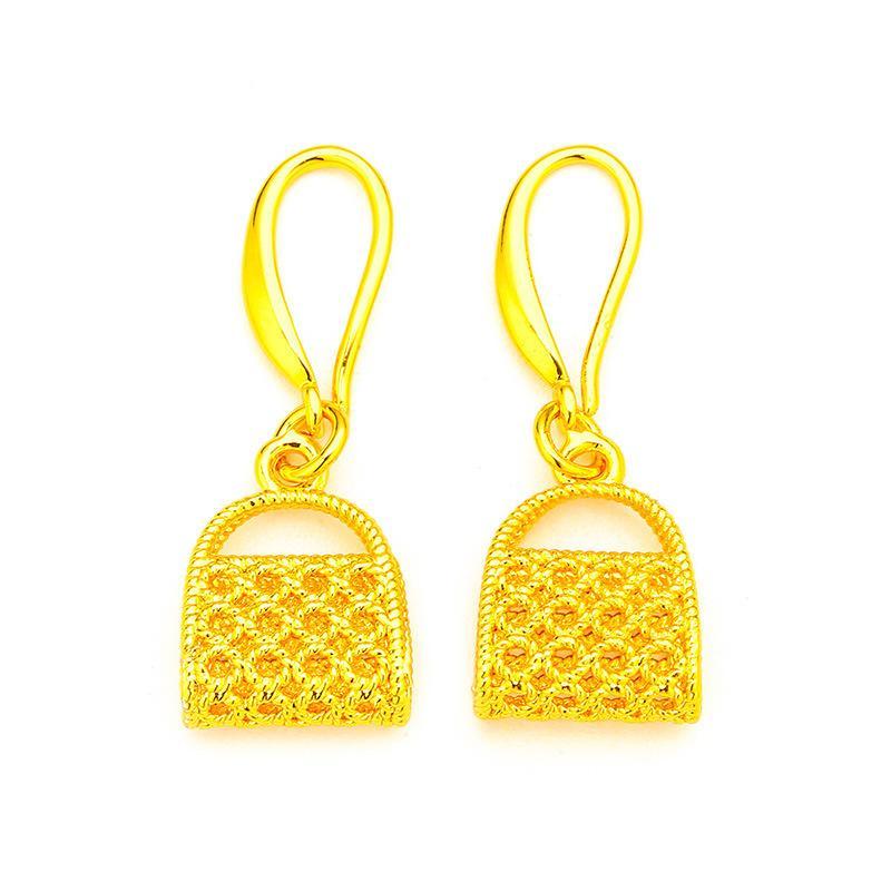 Gold Filled Women's Fashion Earrings(L088) Bag Earrings Gold Filled Jewelry Coin Earrings Original Design Versatile Accessories for Various Settings