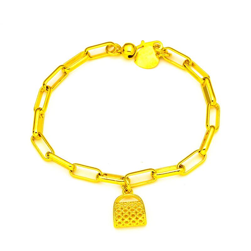 24K Gold filled Women's Fashion Bracelet (L063) with Unique Charm Copper Fashionable Design for Various Occasions Wholesale Option
