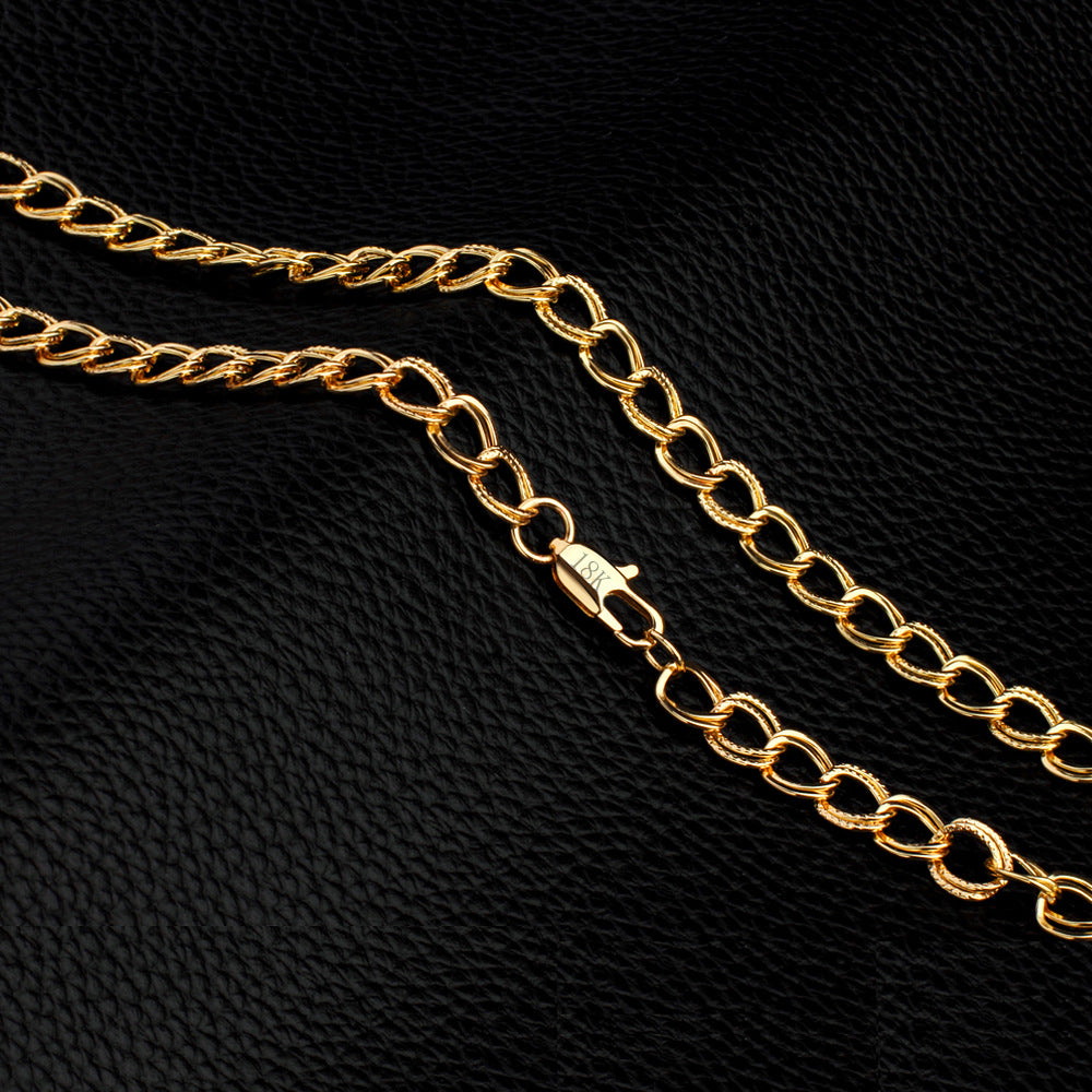 Jewelry Factory Direct Sale Double Woven Chain 18K Gold Chain Jewelry Wholesale Pendant Necklace And Bracelet