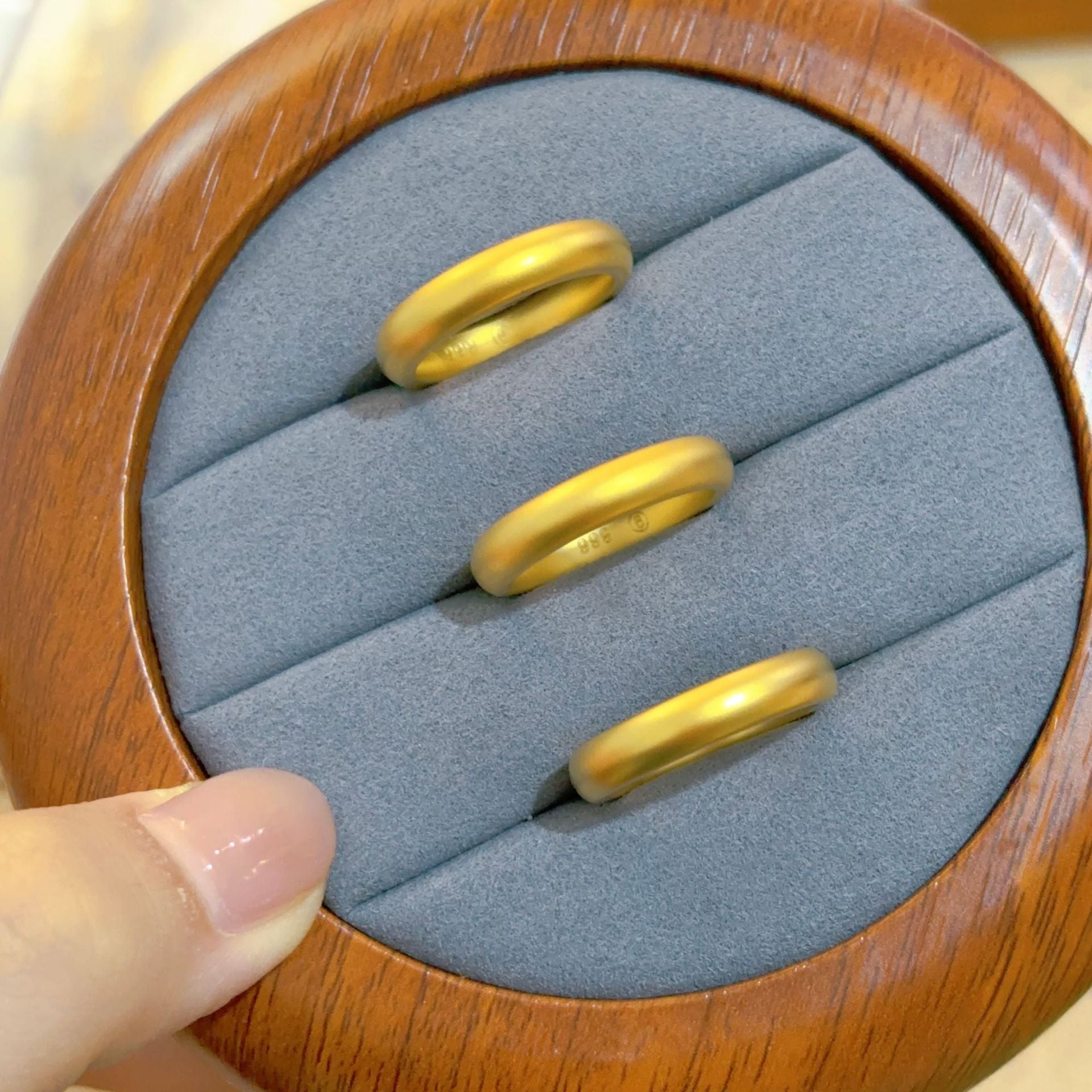 Gold Filled Premium Pearl Nickel Ancient Method Plain Ring Gold Store Same Style Plain Band Ring Imitation Gold High-Quality Texture Direct Supply
