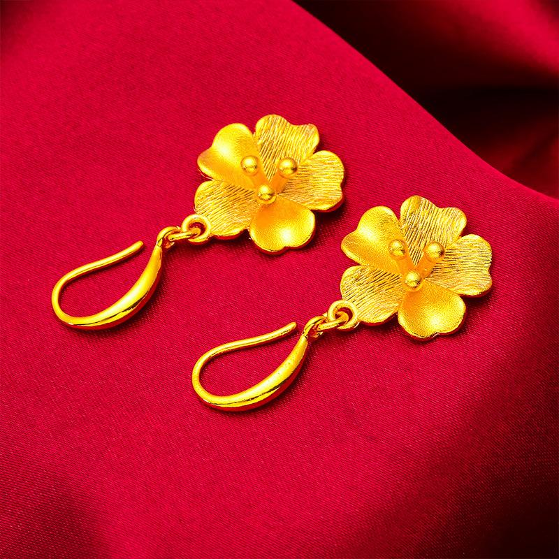 Gold Filled Women's Frosted Earrings Flower New Trendy Earrings Female Small Flower Earrings Wholesale Earrings for Women