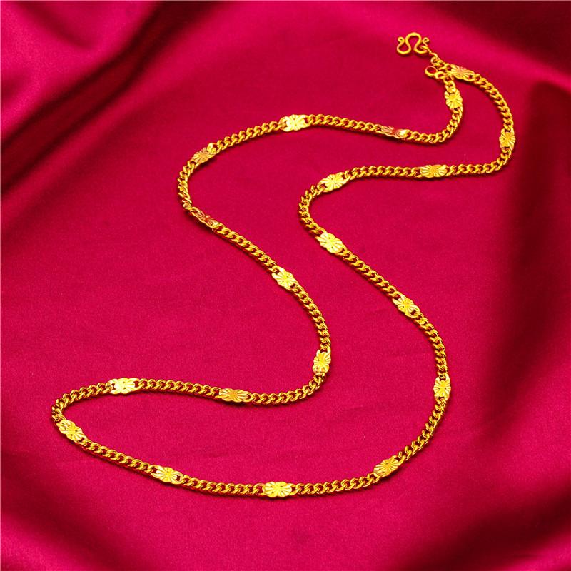Gold Filled Wide Edge 60cm Long Necklace Boss Braided Caterpillar Necklace Wholesale Jewelry
