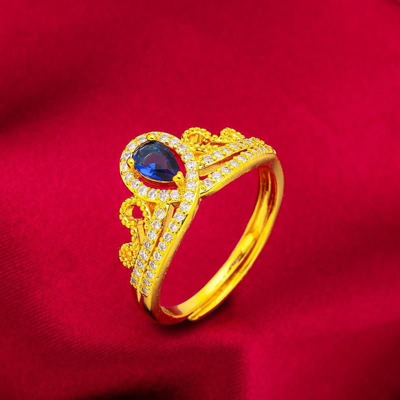 Gold Filled Jewelry Vietnam Gold Filled Women's Various Open Green Red Rings Women's Gold Filled Rings Gold Filled dainty ring (L119) unique design