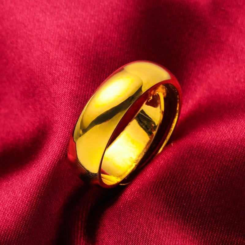 Gold Filled Open-Mouth Glossy Ring Men and Women Can Wear Gold Filled Couple Rings Couple Vietnam Placer Gold Ornament