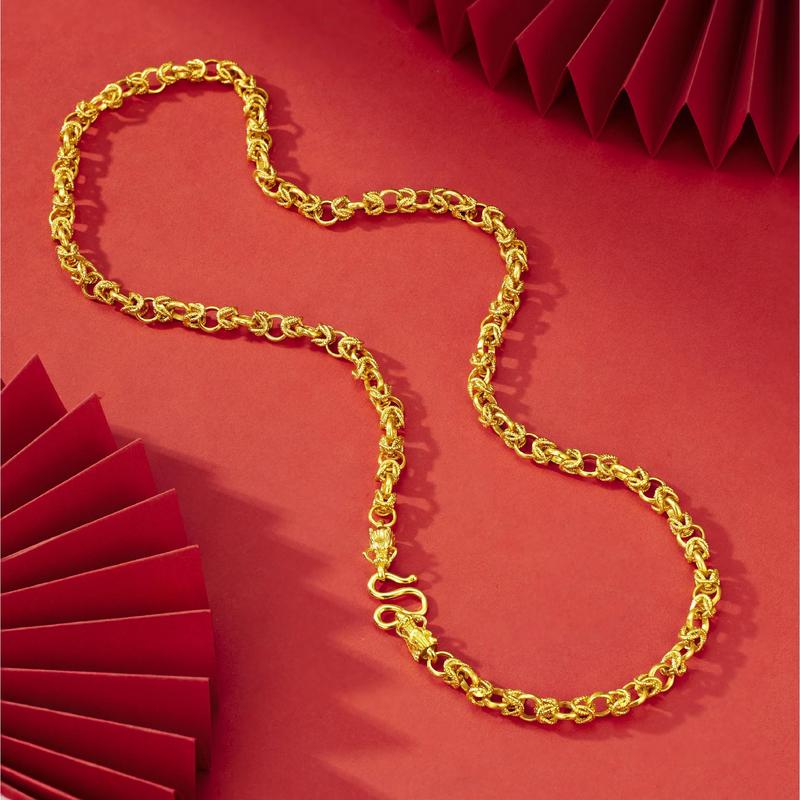 Fireproof Non-Fading Gold-Plated Faucet Series Necklace Bracelet Same Style Braided Necklace Bold Dragon Bone Chain