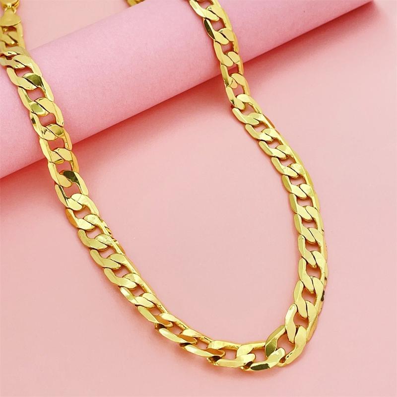 24K Gold Filled Vacuum Electroplating 10MM One-to-One Unisex Necklace Universal Geometric Hot Sale (L083)