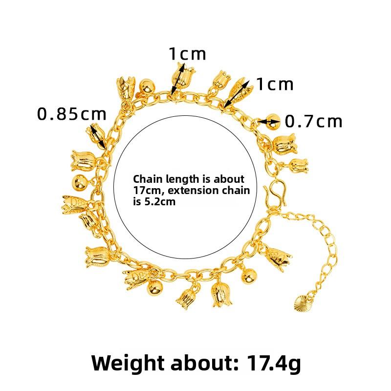 Lily of the Valley Women's Bracelet (L046)High-End Versatile Niche 24K gold filled Long-Lasting Wholesale Girly Jewelry Classic Design for Women van cleef  bracelet  jewelry
