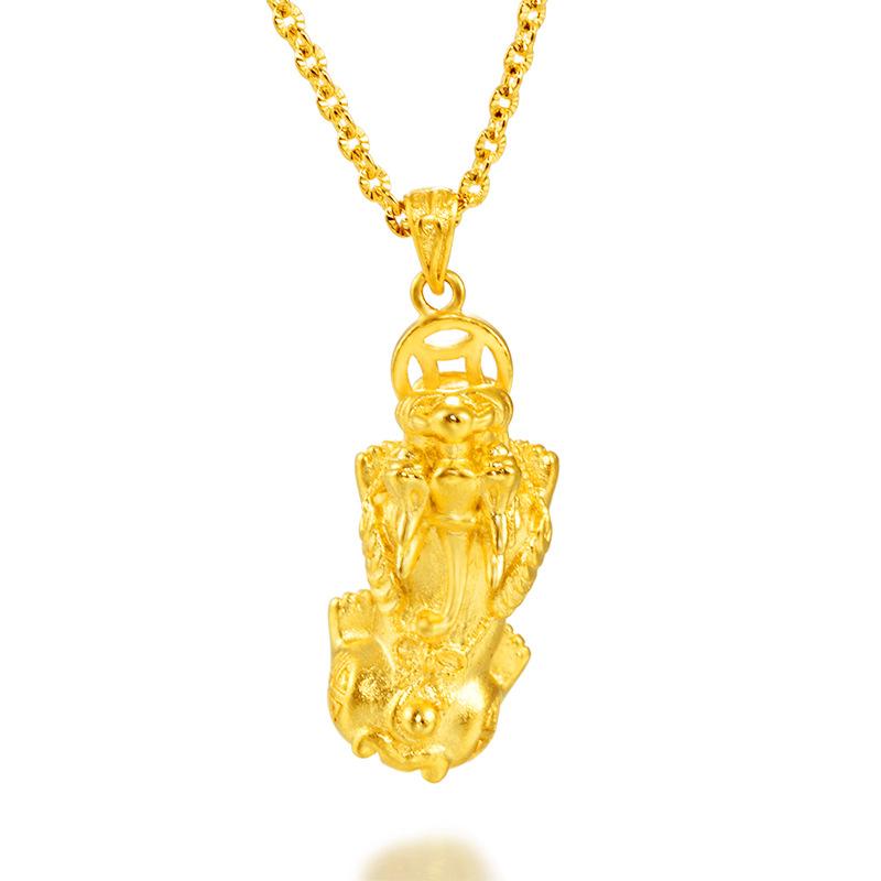 Herencia Jewelry Gold-FILLED Money Pixiu Pendant(L089) Necklace for Men & Women 24k Color Gold-Plated Copper Custom Script Name Pendant Wholesale Fashion Trend