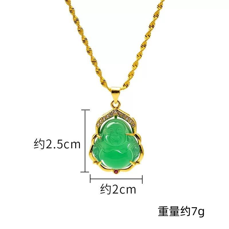 2025 New Smiling Maitreya Buddha Jade Pendant Inlaid Exquisite Simple Selected High-Quality Jewelry Live Broadcast Wholesale daily gift mom ever book necklace unique design