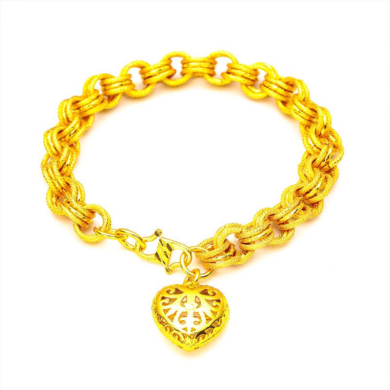 Gold Filled Women's Heart Bracelet Female Large Heart Bracelet Wholesale Heart Bracelet for Men Unique Design Daily Gift (L129)