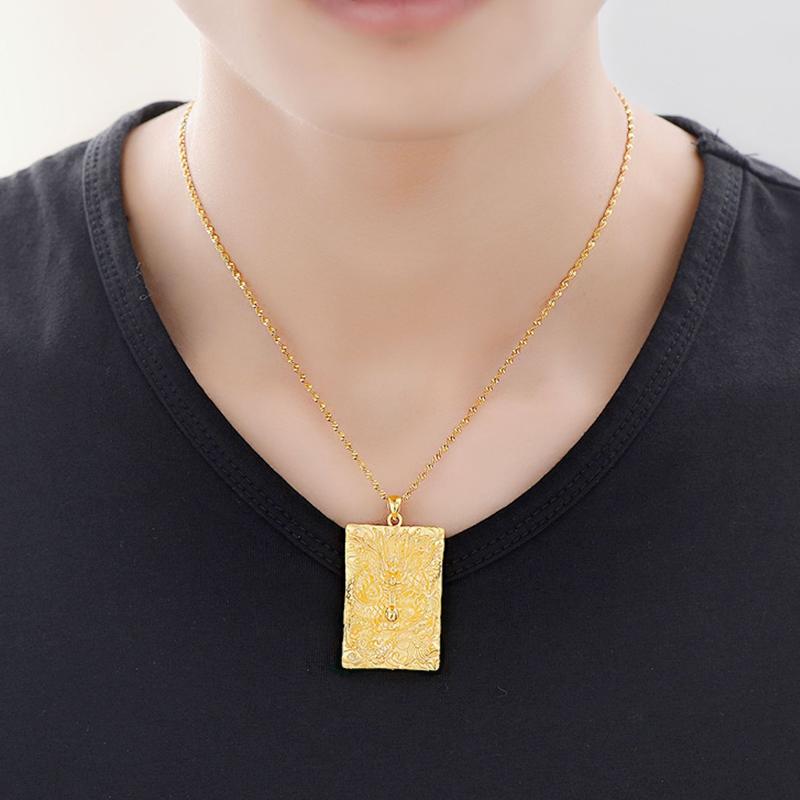 24K Gold Filled Thick Gold Filled Dragon Brand Pendant (L108) Men's Jewelry Domineering Vietnamese Gold Plated Auspicious Domineering Dragon Head Large Pendant Internet Celebrity Style Copper Crafted with Attention to Detail
