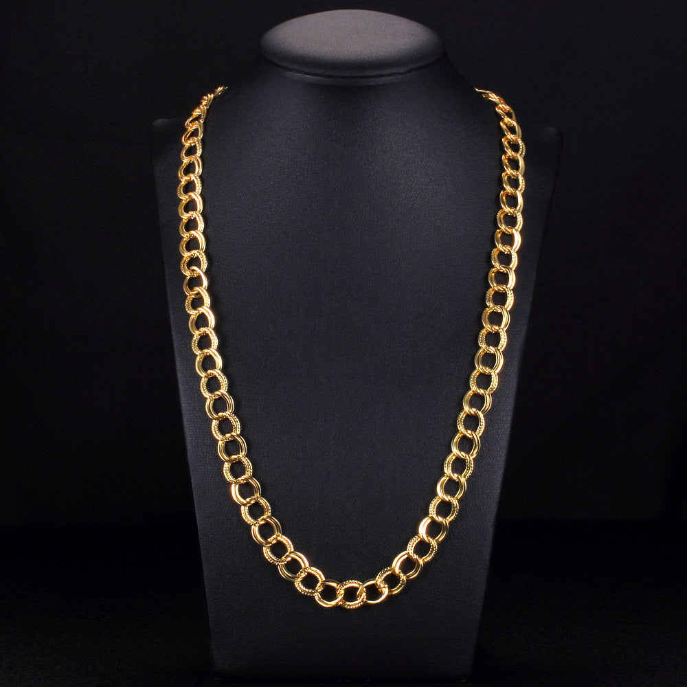 Jewelry Factory Direct Sale Double Woven Chain 18K Gold Chain Jewelry Wholesale Pendant Necklace And Bracelet