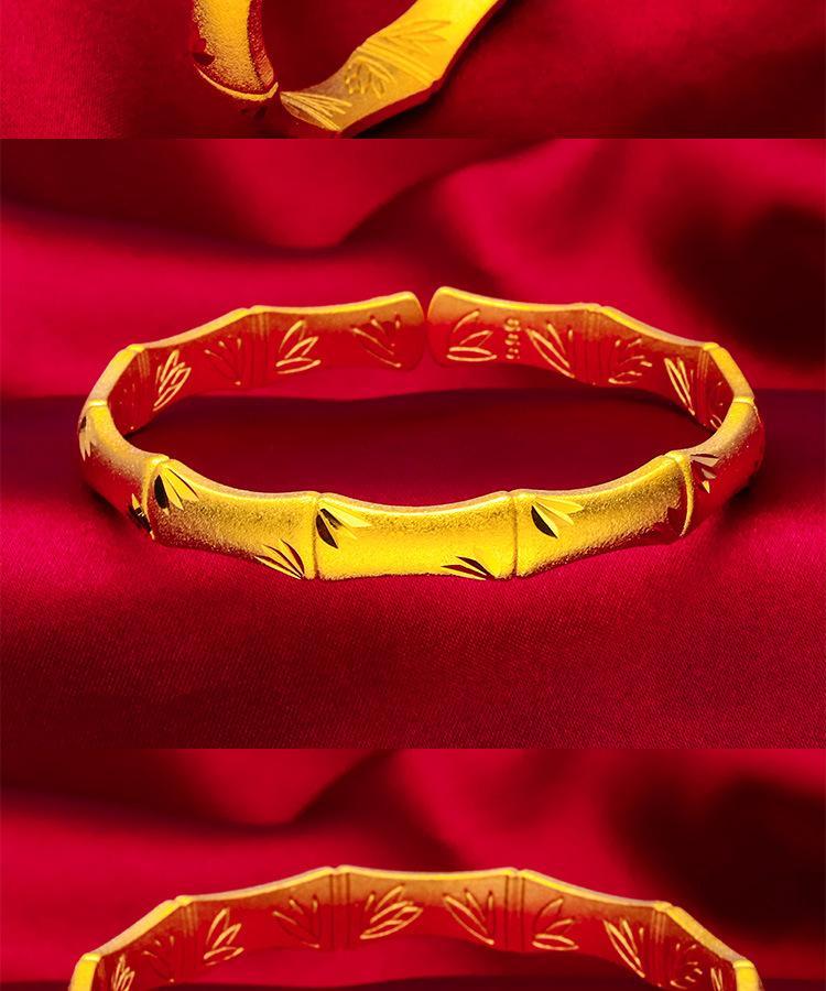 New Wholesale Lucky Bamboo Knot Bracelet Gold Filled Open Bamboo Bracelet for Women Imitation Gold Jewelry Bracelet Wholesale