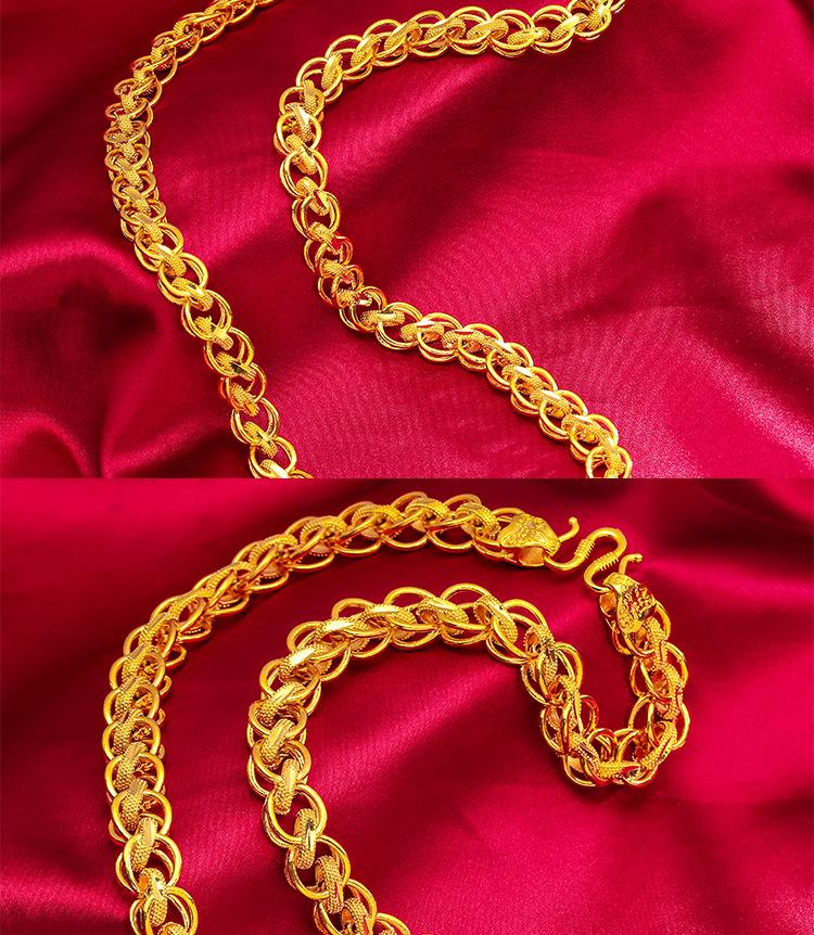 Gold Filled Men's Necklace Thai Chain Ethnic Style Brass Gold-filled Jewelry 12mm bold  necklace men hiphop jewelry (L125) unique design