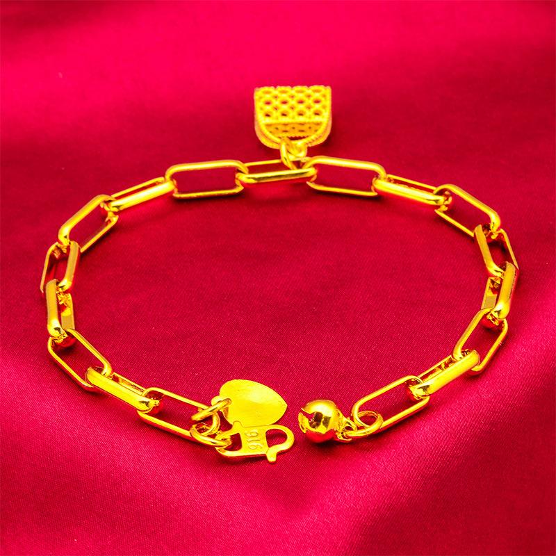 24K Gold filled Women's Fashion Bracelet (L063) with Unique Charm Copper Fashionable Design for Various Occasions Wholesale Option