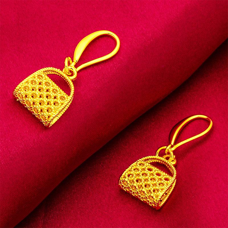 Gold Filled Women's Fashion Earrings(L088) Bag Earrings Gold Filled Jewelry Coin Earrings Original Design Versatile Accessories for Various Settings