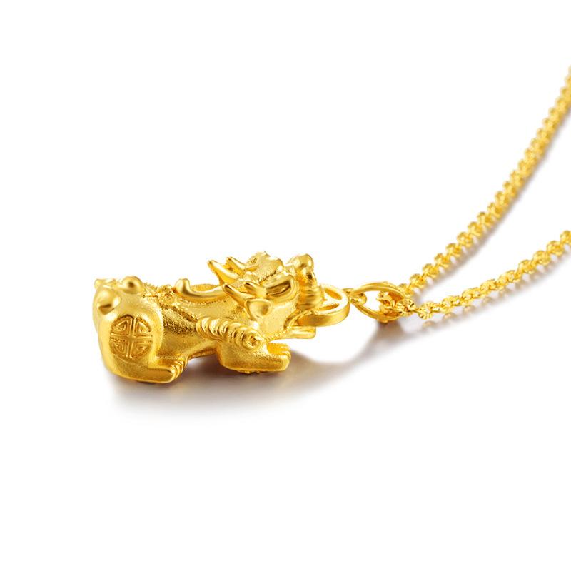 Herencia Jewelry Gold-FILLED Money Pixiu Pendant(L089) Necklace for Men & Women 24k Color Gold-Plated Copper Custom Script Name Pendant Wholesale Fashion Trend