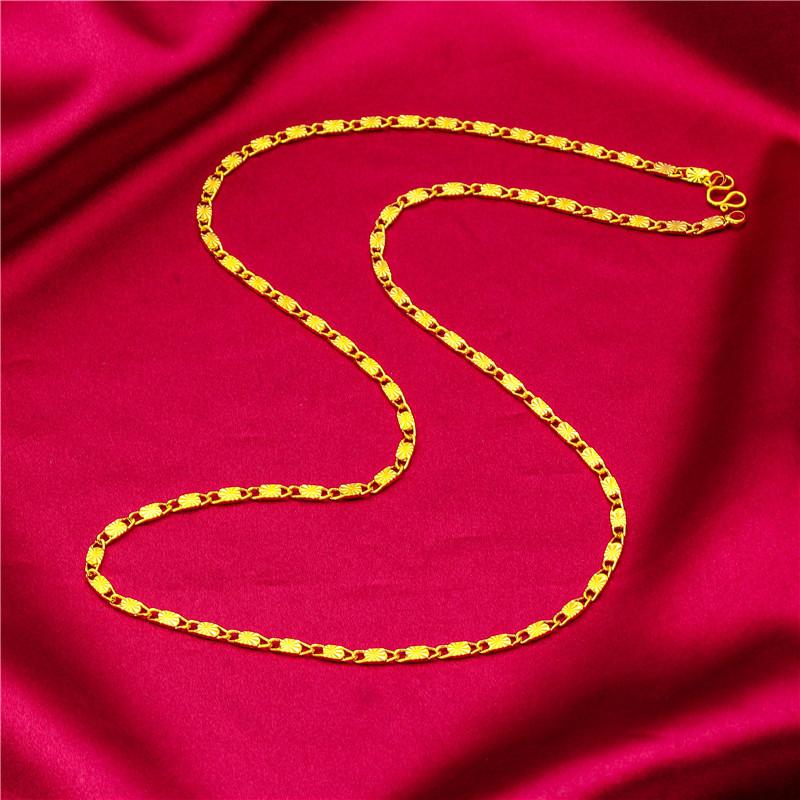 Gold Filled Wide Edge 60cm Long Necklace Boss Braided Caterpillar Necklace Wholesale Jewelry