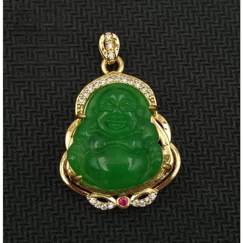 2025 New Smiling Maitreya Buddha Jade Pendant Inlaid Exquisite Simple Selected High-Quality Jewelry Live Broadcast Wholesale daily gift mom ever book necklace unique design