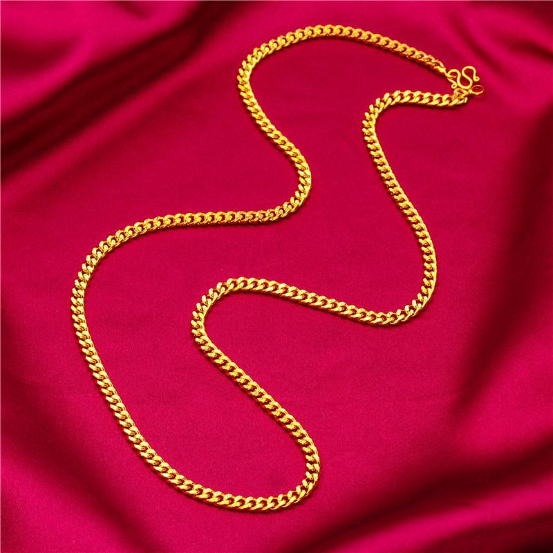 Gold Filled Wide Edge 60cm Long Necklace Boss Braided Caterpillar Necklace Wholesale Jewelry