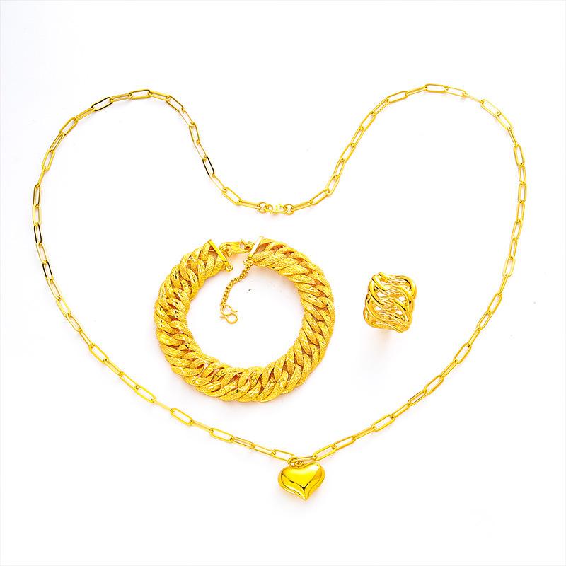Gold Filled Heart 70cm Long Women's Small Heart Necklace (L060) S Buckle Set thrifted  necklace