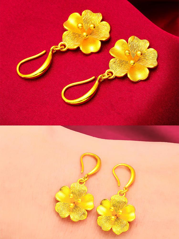 Gold Filled Women's Frosted Earrings Flower New Trendy Earrings Female Small Flower Earrings Wholesale Earrings for Women