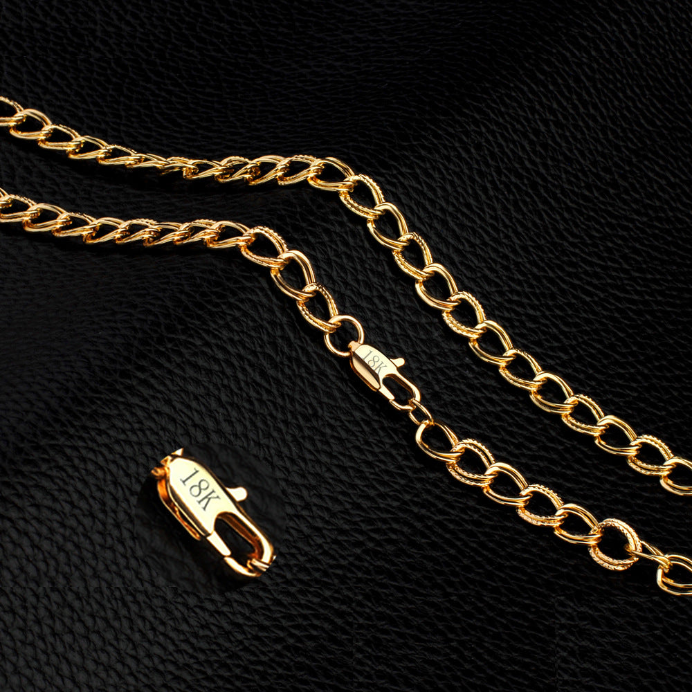 Jewelry Factory Direct Sale Double Woven Chain 18K Gold Chain Jewelry Wholesale Pendant Necklace And Bracelet