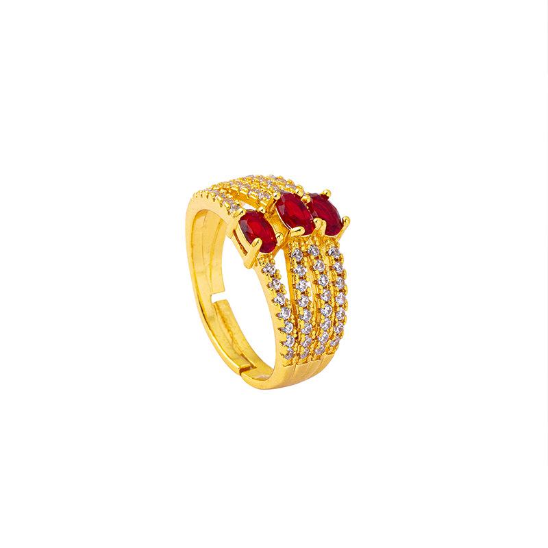 Gold-filled Index Finger Ring Luxurious Design Zircon Inlaid Line Open Ring Female Temperament Long-lasting Color Hand Jewelry dainty ring (L121) high quality fashion jewelry unique design
