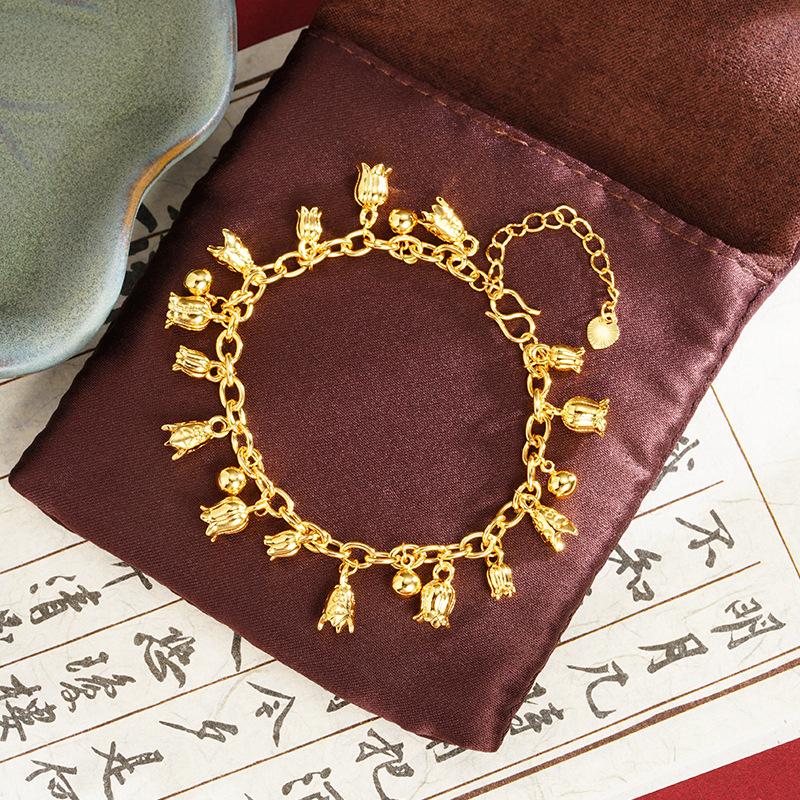 Lily of the Valley Women's Bracelet (L046)High-End Versatile Niche 24K gold filled Long-Lasting Wholesale Girly Jewelry Classic Design for Women van cleef  bracelet  jewelry