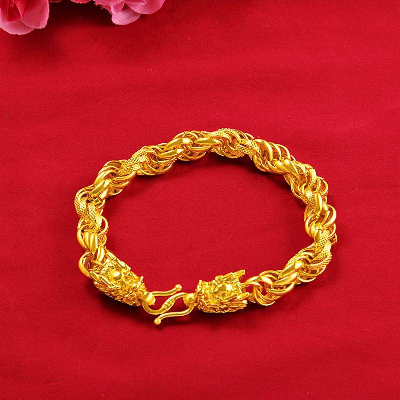 Gold Filled Braided Faucet Necklace for Men Bold Imitation Gold New Vietnamese Sand Gold Necklace Popular E-commerce Item for Men and Women