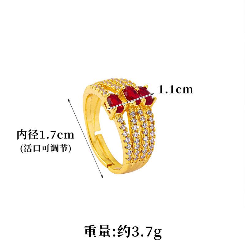 Gold-filled Index Finger Ring Luxurious Design Zircon Inlaid Line Open Ring Female Temperament Long-lasting Color Hand Jewelry dainty ring (L121) high quality fashion jewelry unique design