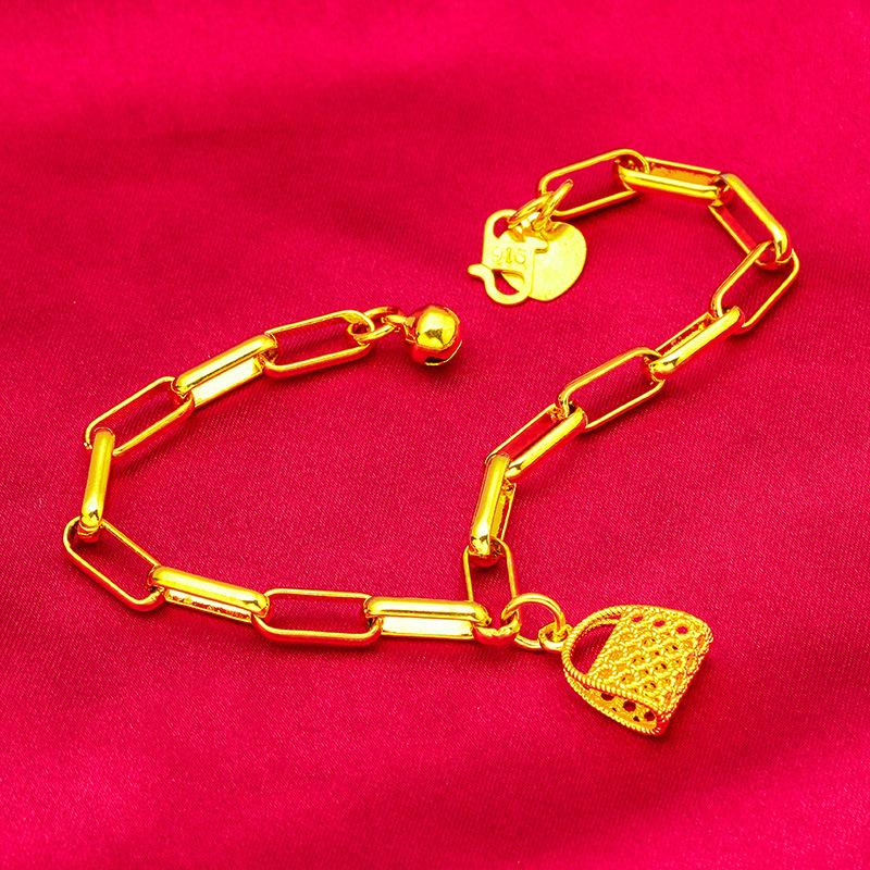 24K Gold filled Women's Fashion Bracelet (L063) with Unique Charm Copper Fashionable Design for Various Occasions Wholesale Option