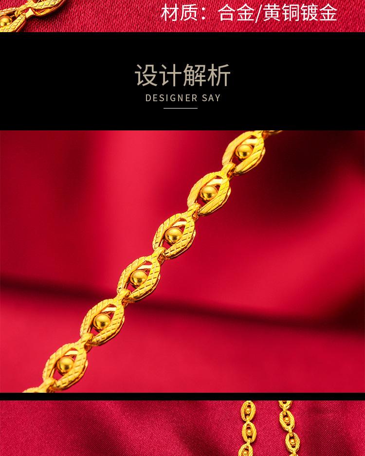 Gold Store Same Style Gold Filled Phoenix Evil Eye Chain Necklace for Women 24K Copper Gold Filled Eye Chain Fashion Live Streaming Dropshipping Chain Long-Lasting Color