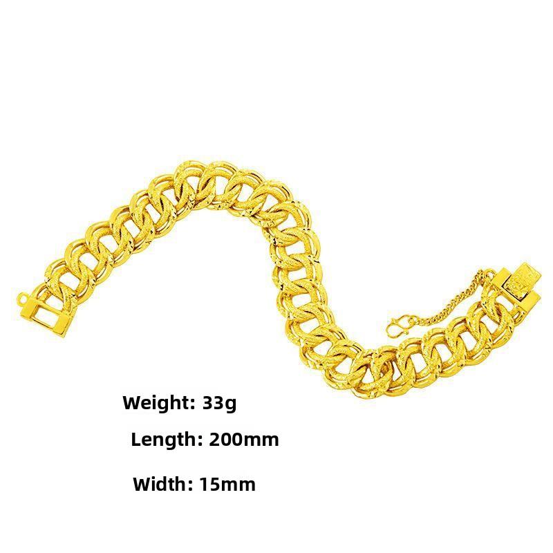 Gold-Plated Men's 15MM Wide Super Dominant Watch Chain & Bracelet Vietnam Gold-Plated Wealth Jewelry for Fashion OL Style