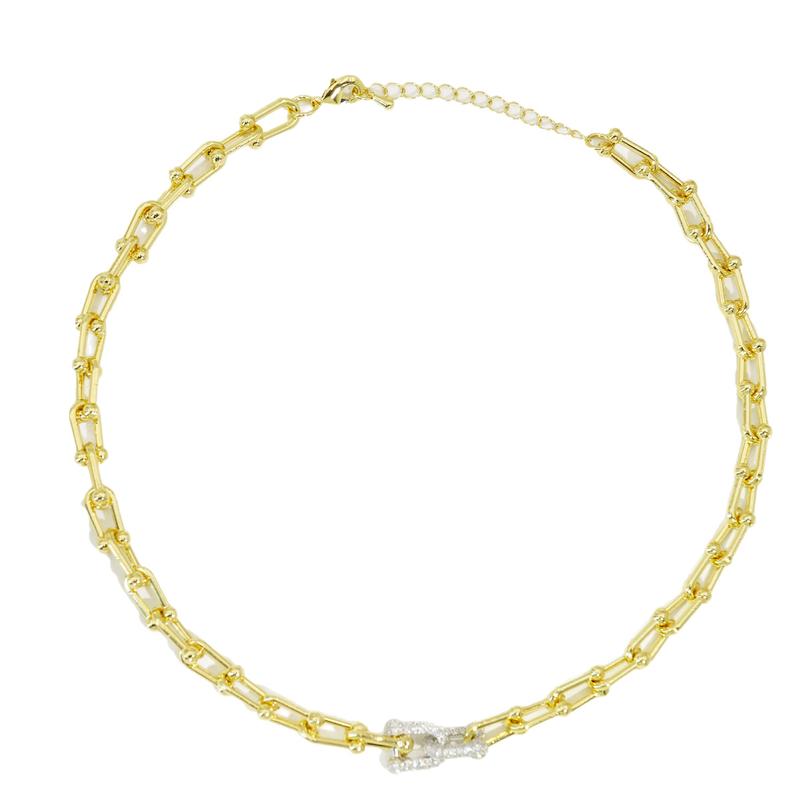 Horseshoe Buckle Necklace(L010) Thick U-shaped Gold-plated U-shaped Pendant Necklace Fashionable Daily Versatile Jewelry Unisex
