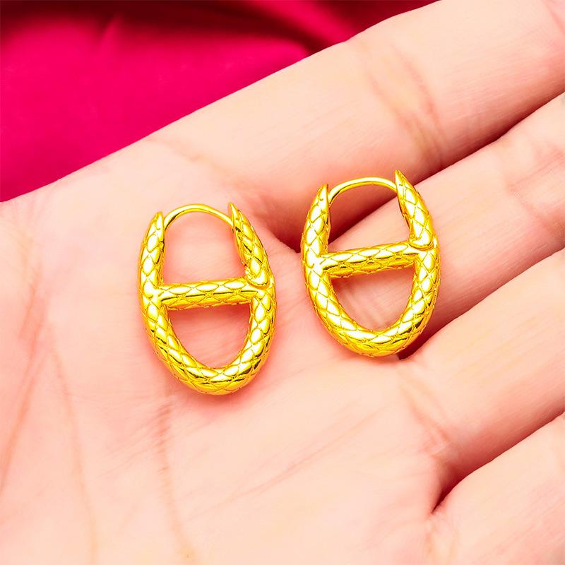 Vietnam Sand Gold Women's Fashion Earrings Female Jewelry Wholesale Earrings Ear Clips