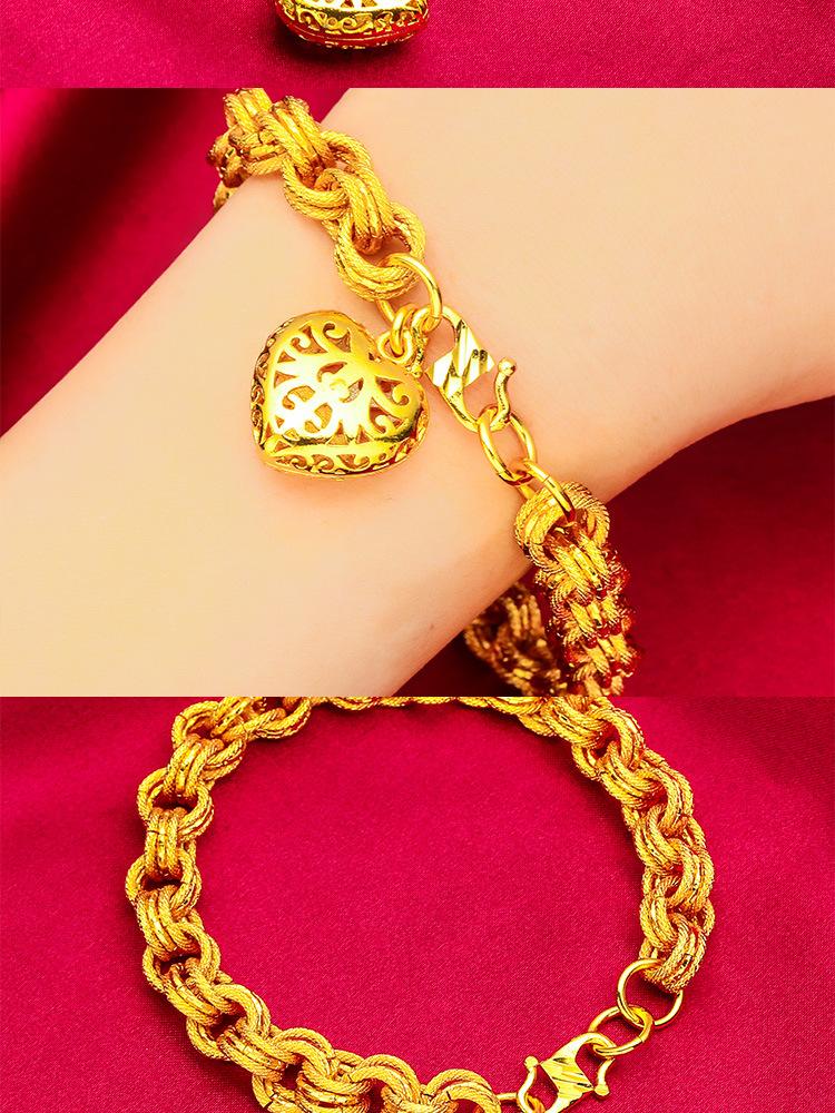 Gold Filled Women's Heart Bracelet Female Large Heart Bracelet Wholesale Heart Bracelet for Men Unique Design Daily Gift (L129)