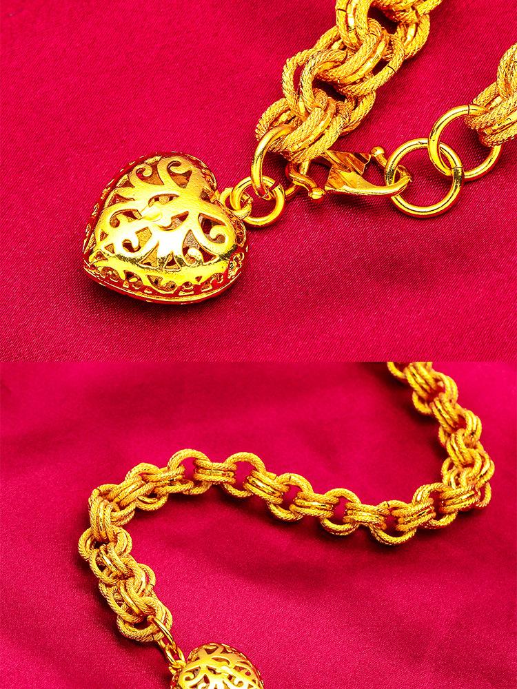 Gold Filled Women's Heart Bracelet Female Large Heart Bracelet Wholesale Heart Bracelet for Men Unique Design Daily Gift (L129)