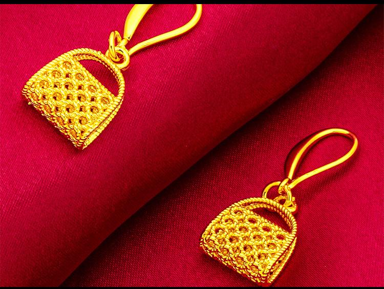 Gold Filled Women's Fashion Earrings(L088) Bag Earrings Gold Filled Jewelry Coin Earrings Original Design Versatile Accessories for Various Settings
