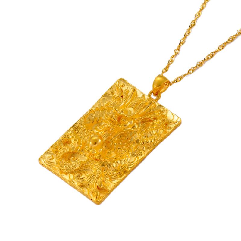 24K Gold Filled Thick Gold Filled Dragon Brand Pendant (L108) Men's Jewelry Domineering Vietnamese Gold Plated Auspicious Domineering Dragon Head Large Pendant Internet Celebrity Style Copper Crafted with Attention to Detail