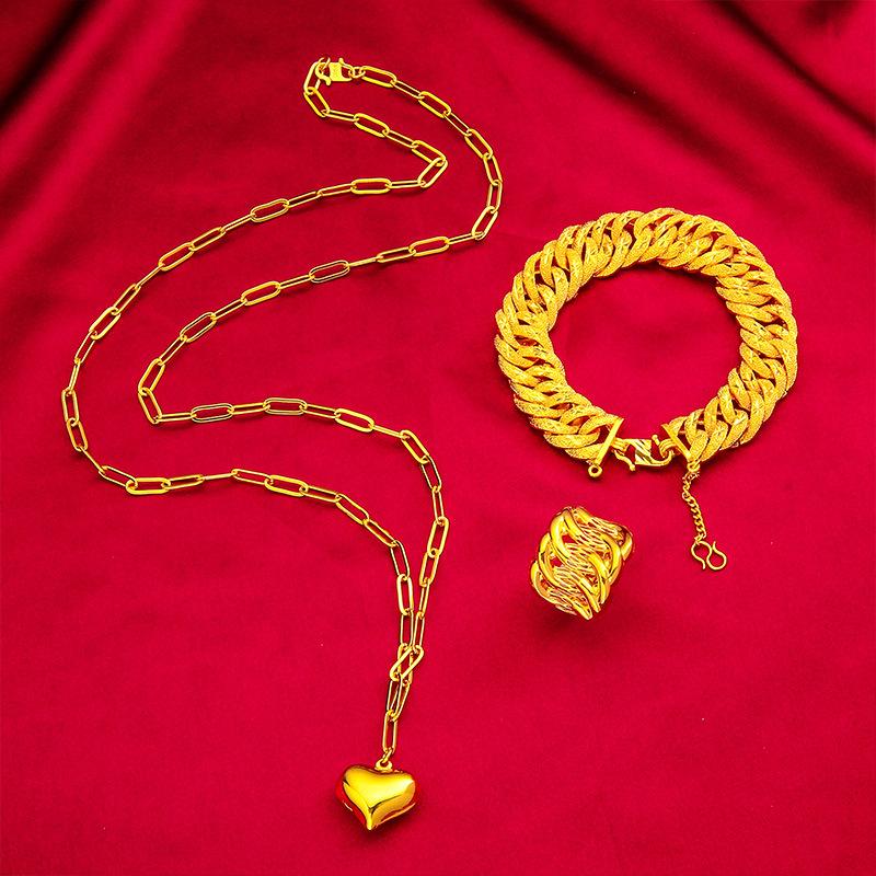 Gold Filled Heart 70cm Long Women's Small Heart Necklace (L060) S Buckle Set thrifted  necklace