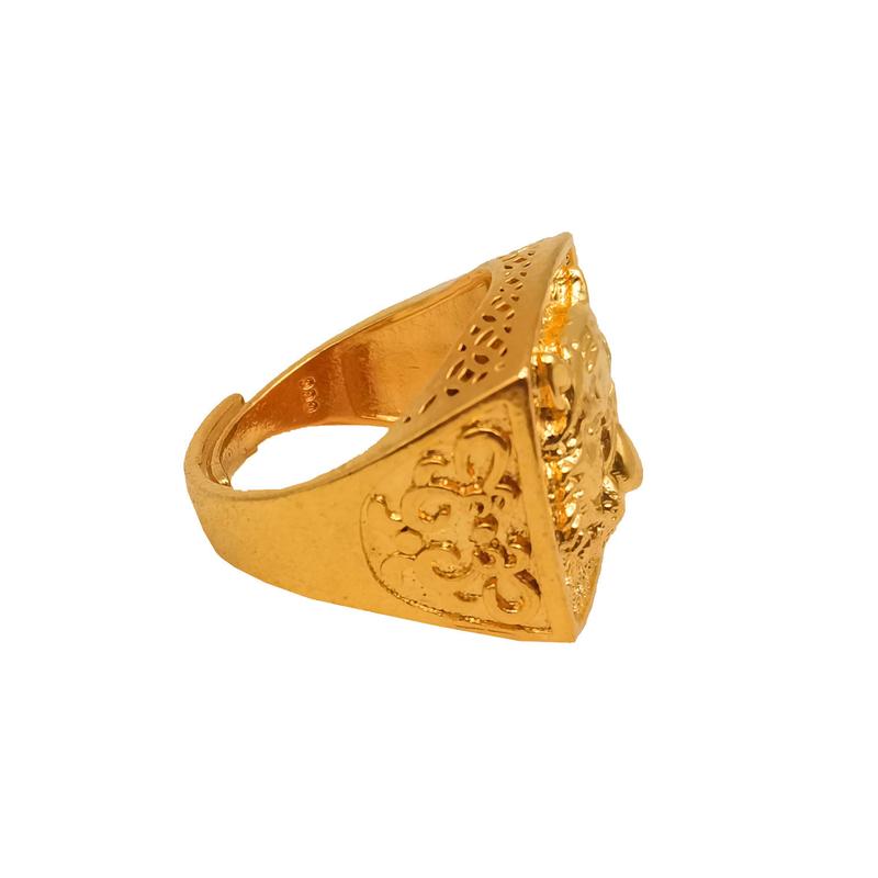 Men's Tiger Ring Brass Gold-filled Version Adjustable Imitation Gold Jewelry Tiger Face Domineering Men's Adjustable Ring Wholesale dainty ring