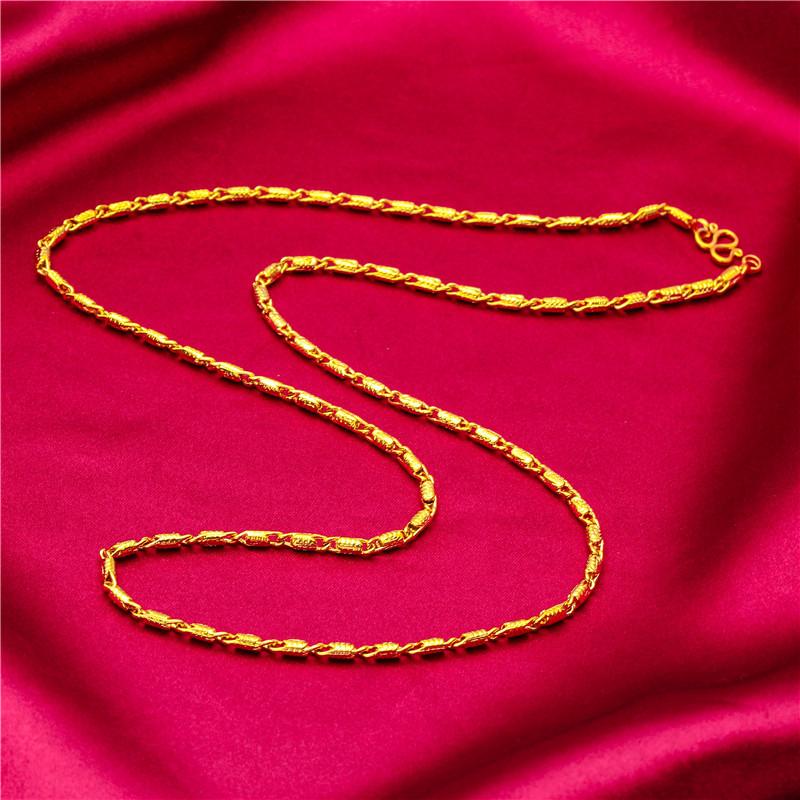 Gold Filled Wide Edge 60cm Long Necklace Boss Braided Caterpillar Necklace Wholesale Jewelry