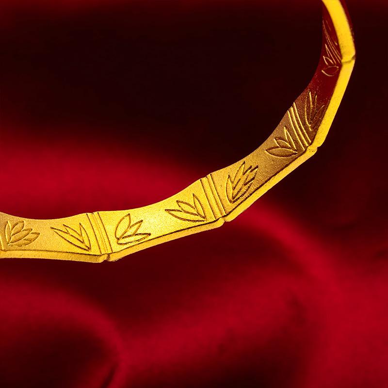 New Wholesale Lucky Bamboo Knot Bracelet Gold Filled Open Bamboo Bracelet for Women Imitation Gold Jewelry Bracelet Wholesale