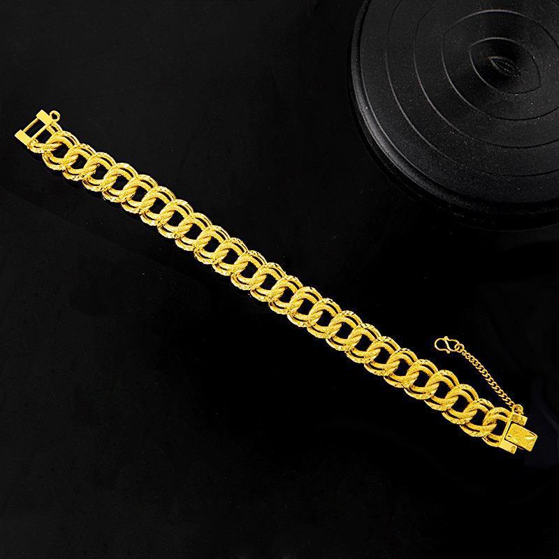 Gold-Plated Men's 15MM Wide Super Dominant Watch Chain & Bracelet Vietnam Gold-Plated Wealth Jewelry for Fashion OL Style