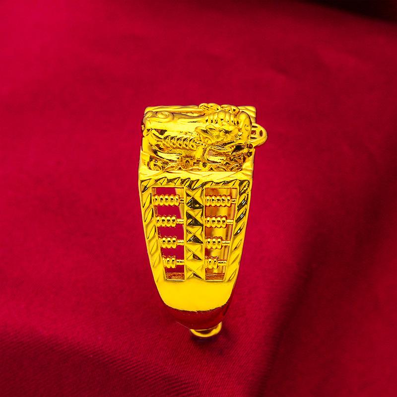 money attraction ring Gold Filled Men's Domineering Coin Pixiu Ring 24K Pixiu Design Copper Material for Live Streaming & Dropshipping Jewelry L105 daily gift birthday gift unique design