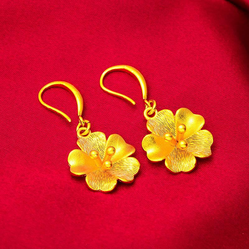 Gold Filled Women's Frosted Earrings Flower New Trendy Earrings Female Small Flower Earrings Wholesale Earrings for Women