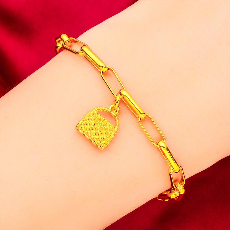 24K Gold filled Women's Fashion Bracelet (L063) with Unique Charm Copper Fashionable Design for Various Occasions Wholesale Option